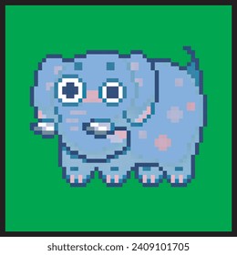 Modern pixel effect with elephant character shape