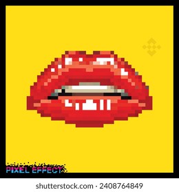 Modern pixel effect with female lip shape