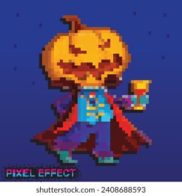 Modern pixel effect with Halloween theme