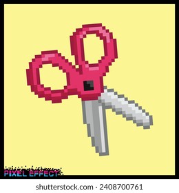Modern pixel effect with scissor shape