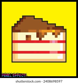 Modern pixel effect with sweet cake shape