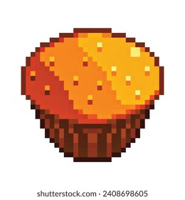 Modern pixel effect with sweet cake shape