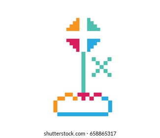 Modern Pixel Game Joystick Logo