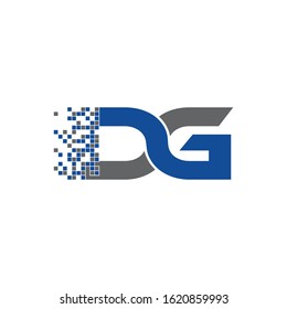 modern pixel letter DG logo vector. robotic logo design, logo concept