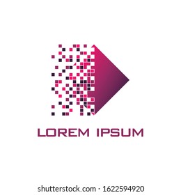 modern pixel square logo vector. robotic logo design, logo concept
