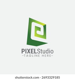 Modern Pixel Studio Logo Design | Creative Digital Brand Identity 