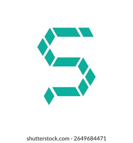 Logotipo moderno de letra S pixelada.