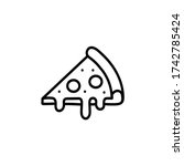Modern Pizza Icon . Hand Drawn Pizza Vector