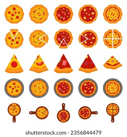 Modern Pizza Icon. Hand Drawn Pizza Vector