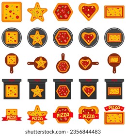 Modern Pizza Icon. Hand Drawn Pizza Vector