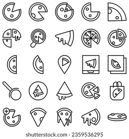 Modern Pizza Icon. Hand Drawn Pizza Vector