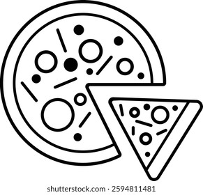 Modern pizza icon in vector style eps