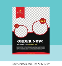 Modern pizza restaurant flyer templat