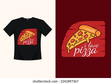 Modern Pizza T-shirt Print Template Design. Cartoon pizza boxer pop art style. Pizza cutter terror, sticker, web, banner, card, poster, and phone wallpaper.