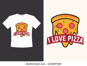 Modern Pizza T-shirt Print Template Design. Cartoon pizza boxer pop art style. Pizza cutter terror, sticker, web, banner, card, poster, and phone wallpaper.