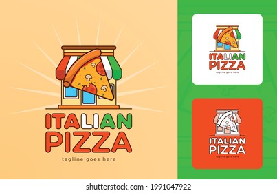 modern pizzeria logo concept in vector