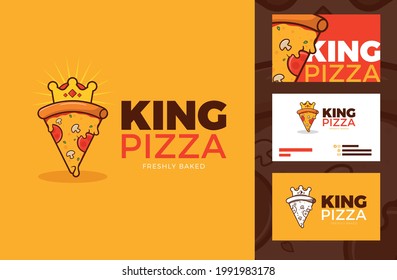 concepto moderno del logotipo de pizzería en vector
