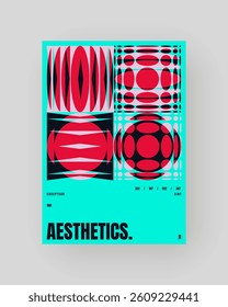 Modern placard Refraction and Distortion Glass Effect form composition