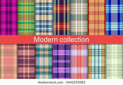 Modern plaid bundles, textile design, checkered fabric pattern for shirt, dress, suit, wrapping paper print, invitation and gift card.