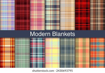 Modern plaid collection, textile design, checkered fabric pattern for shirt, dress, suit, wrapping paper print, invitation and gift card.