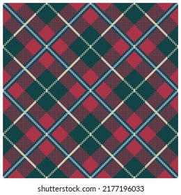 Modern plaid fabric design vector illustration. Seamless argyle pattern textile lines.