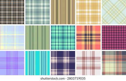 Modern plaid texture built for fashion designers. Ideal textile print for shirts, coats, scarves. Clean vector lines deliver crisp results during fabric production.