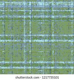 Modern plaid vector check pattern. Checkered fabric print in shades of blue, indigo, green colors . Seamless texture.