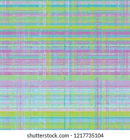 Modern plaid vector check pattern. Checkered fabric print in shades of blue, indigo, green colors . Seamless texture.