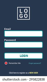 Modern, plan and clean login screen design in vector.