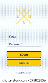 Modern, plan and clean login screen design in vector.
