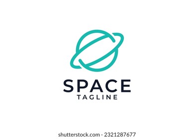 Modern planet logo design vector