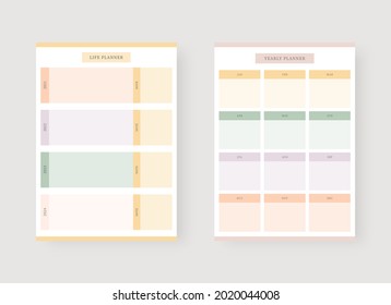 Modern planner template set. Set of planner and to do list. Monthly, weekly, daily planner template. Vector illustration.
