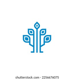 modern plant illustration vector logo
