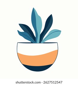 Modern Plant Pot Illustration Design Template