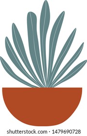 Modern plant in pot in trendy earthy hues