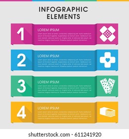 Modern plaster infographic template. infographic design with plaster icons includes . can be used for presentation, diagram, annual report, web design. 
