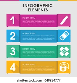 Modern plaster infographic template. infographic design with plaster icons includes . can be used for presentation, diagram, annual report, web design.