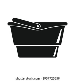 Modern plastic bucket black simple icon. Vector Modern plastic bucket black simple icon   isolated on white background for web, game, app and advertising