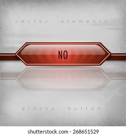 Modern plastic buttons NO with sharp corners. Vector icons.