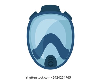 Modern plastic mask for swimming underwater vector illustration isolated on white background