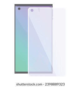 Modern plastic protection icon cartoon vector. Fluid shield new. Telephone anti touch