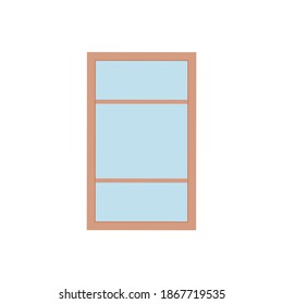 Modern plastic window on white background flat vector illustration