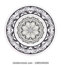 modern plate for interior design, circle medalion, colorful kitchen, vector illustration.