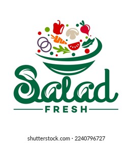 Modern plate with salad logo