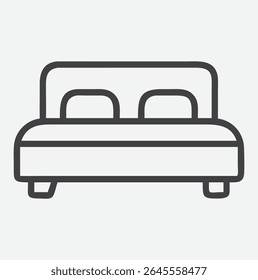 Modern Platform Bed Icon in Sleek Minimalist Line Art Style