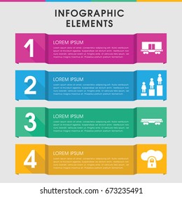 Modern platform infographic template. infographic design with platform icons includes ranking, cargo wagon. can be used for presentation, diagram, annual report, web design.