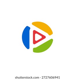 Vector moderno del diseño del logotipo del Botón del juego con estilo plano en colorido