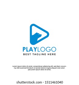 Modern play icon logo template