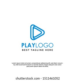 Modern play icon logo template