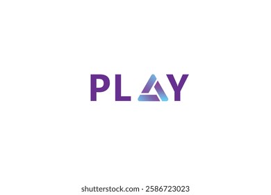 Modern Play Logo with Futuristic Gradient Triangle Design